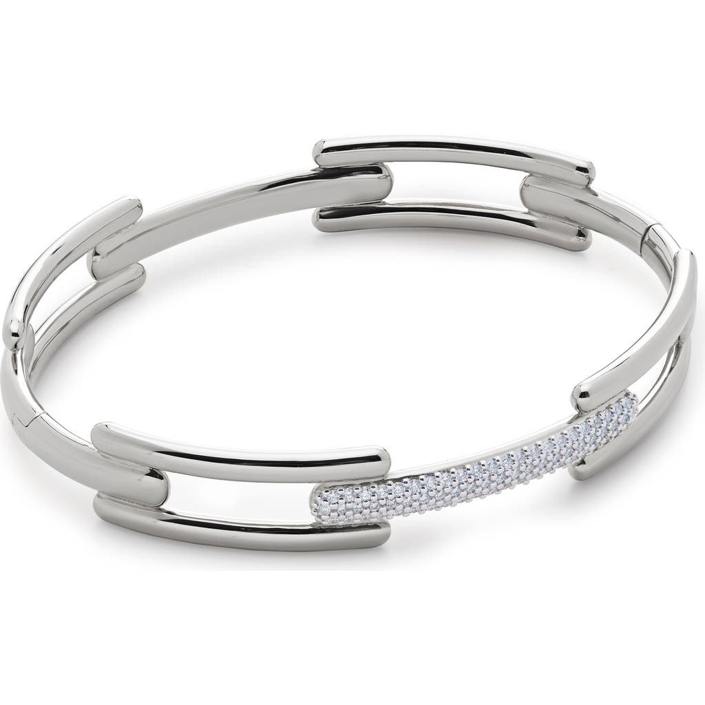 Monica Vinader Sterling Silver Lab Grown Diamond Full Pave Signature Link Bangle Lab Grown Diamond