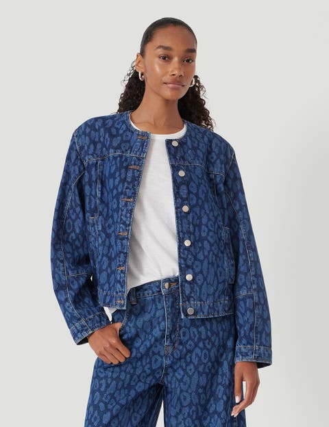 Velma Leopard Print Denim Jacket
