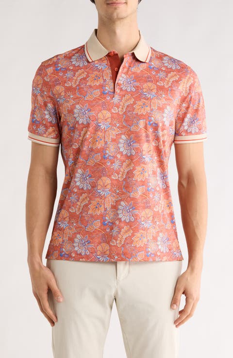 Print Pima Cotton Knit Polo