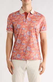 Bugatchi Print Pima Cotton Knit Polo