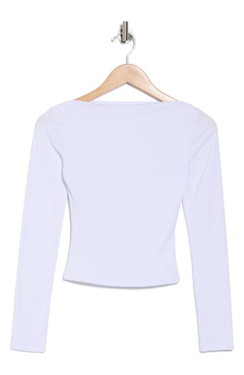 LEITH LEITH BOAT NECK LONG SLEEVE CROP TOP