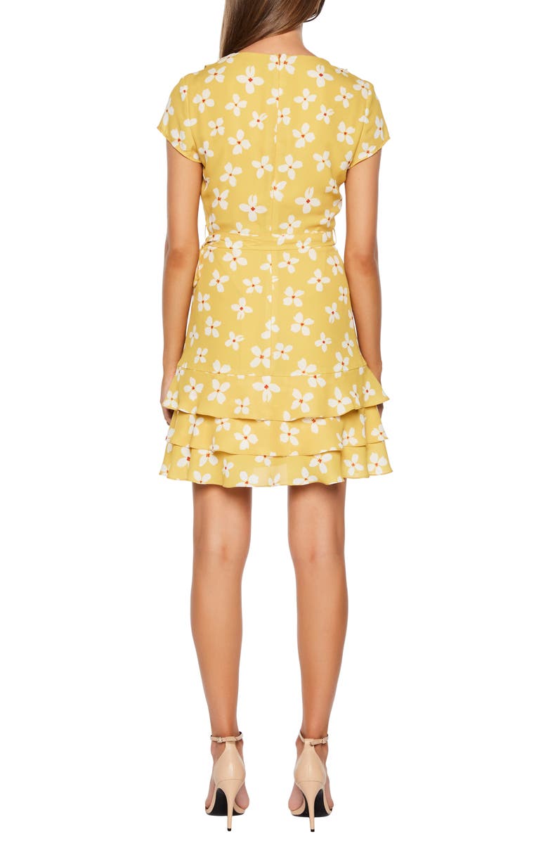 Bardot Abstract Daisy Faux Wrap Dress, Alternate, color,