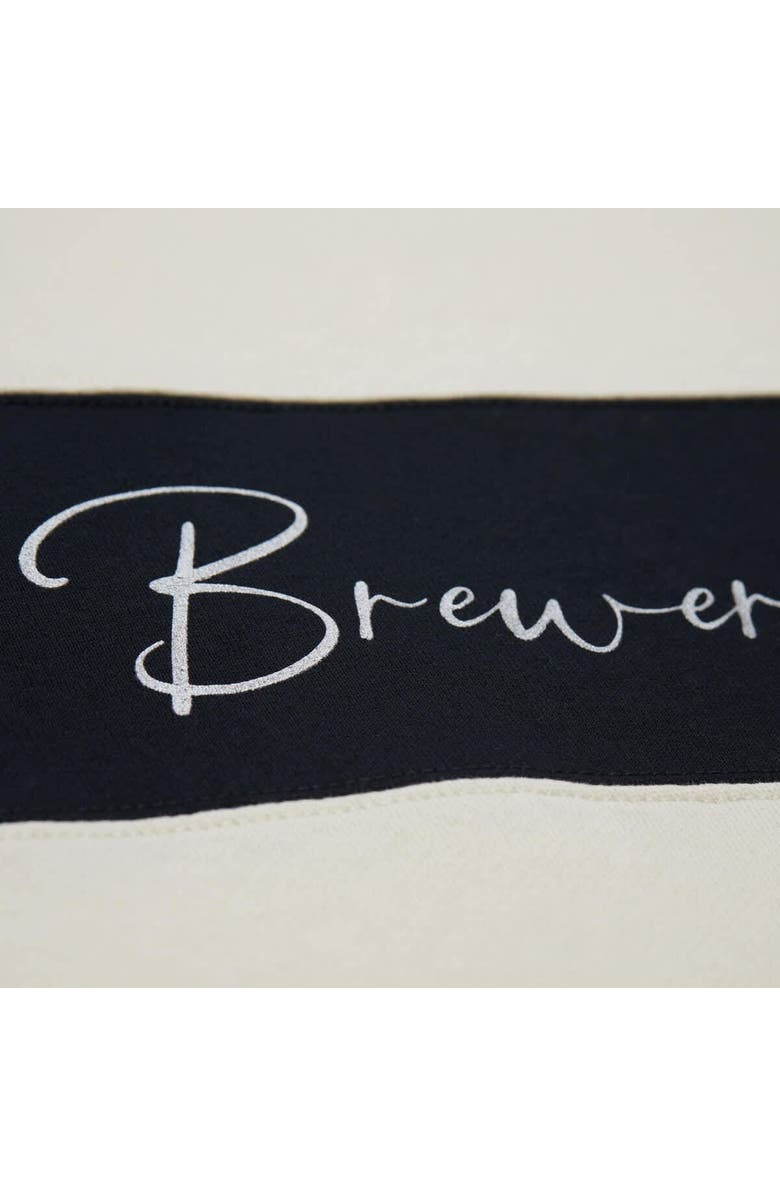 Mitchell & Ness Women's Mitchell & Ness Gray/Black Milwaukee Brewers Cooperstown Collection Blocked Fleece Pullover Sweatshirt, Alternate, color, Gray