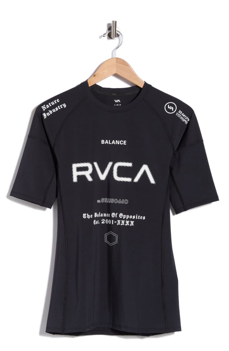 RVCA Sport Short Sleeve Rashguard, Main, color, Black All Brand 2