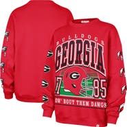 '47 Women's '47 Red Georgia Bulldogs Go Big Oversized Pullover Sweatshirt