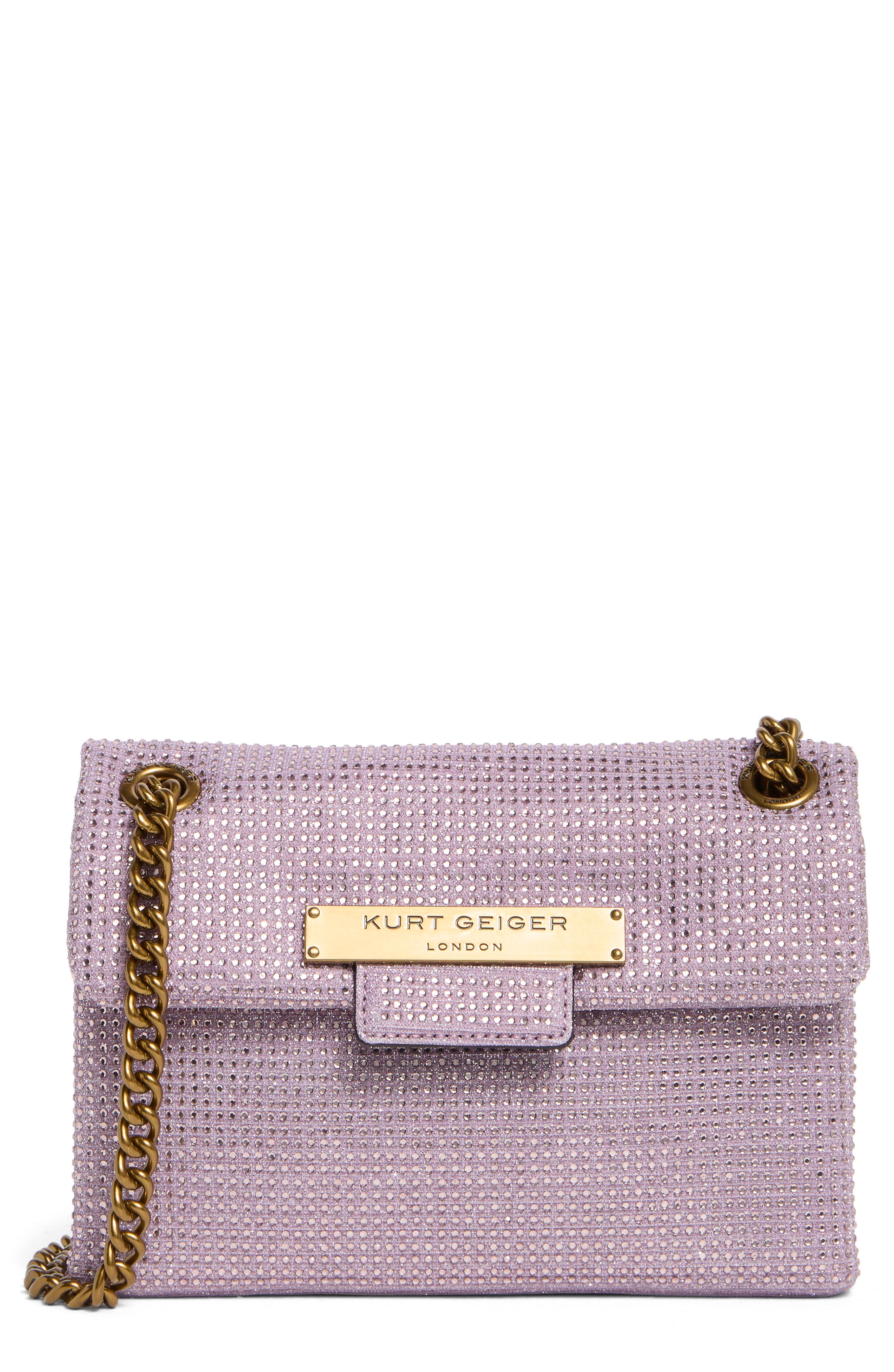 Kurt Geiger London Mini Plate Brixton Rhinestone Crossbody Bag, Main, color, 