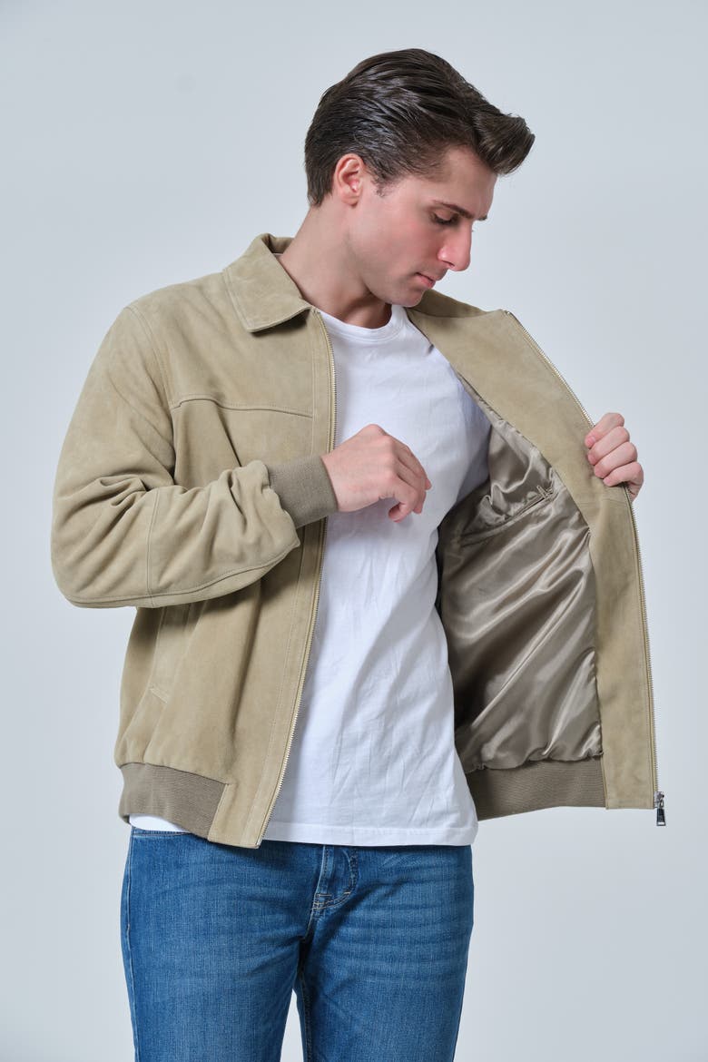 Freddie Suede Jacket, Alternate, color, Sage Green