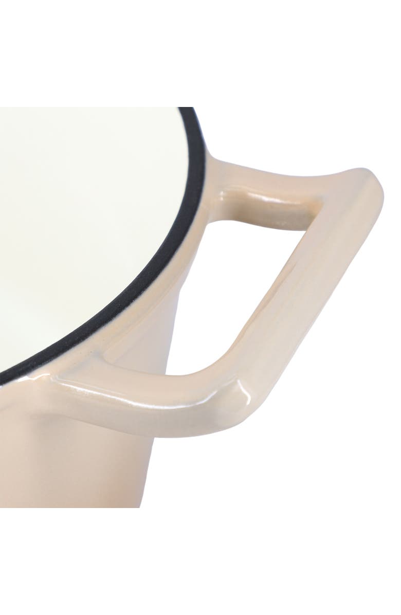 Megachef 5.3 Quarts Round Enameled Cast Iron Casserole with Self Basting Lid, Alternate, color, Peanut Butter