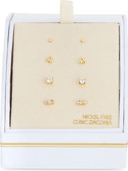 NORDSTROM RACK Set of 4 Cubic Zirconia Stud Earrings