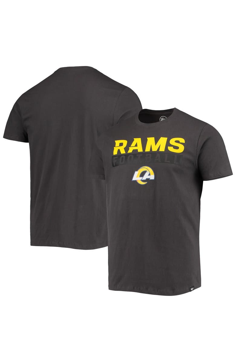 '47 Men's '47 Charcoal Los Angeles Rams Dark Ops Super Rival T-Shirt, Main, color, Charcoal