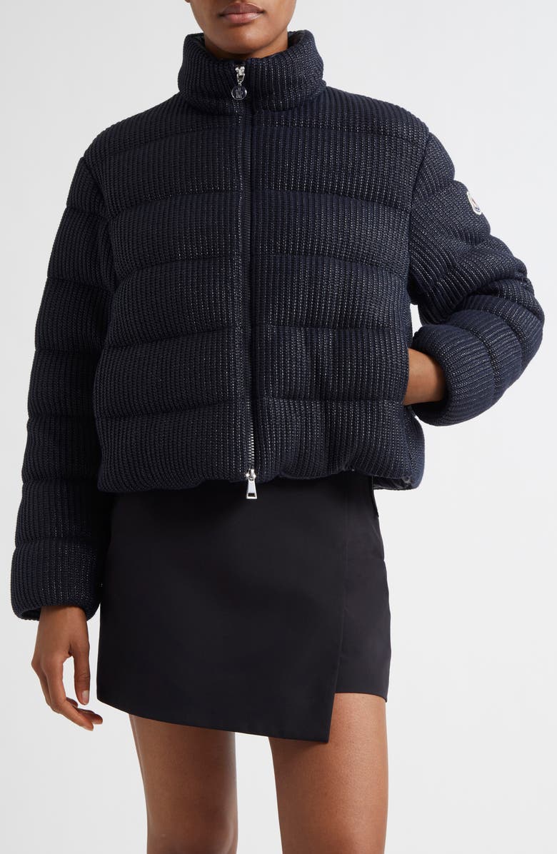 Moncler Thoiry Down Puffer Jacket, Main, color, Navy Blue