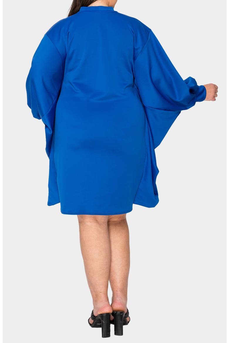 Alivera Cocoon Mock Neck Satin Minidress, Alternate, color, ROYAL