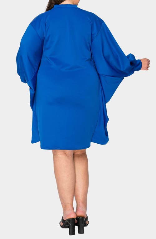 L I V D Alivera Cocoon Mock Neck Satin Minidress In Royal