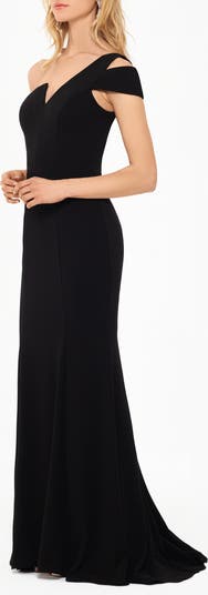 One-Shoulder Scuba Crepe Gown