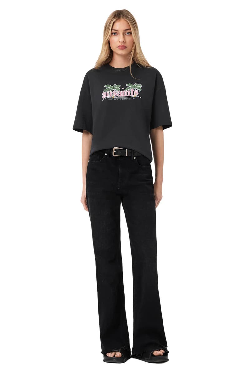 AllSaints Troppo Etta Logo Graphic T-Shirt, Alternate, color, Washed Black