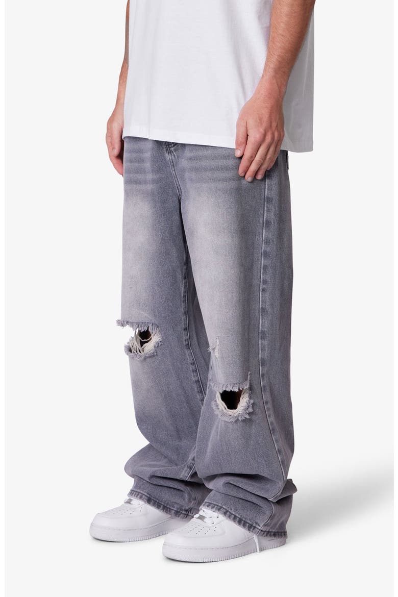 Blowout Baggy Ripped Wide Leg Jeans, Alternate, color, WASHED GREY