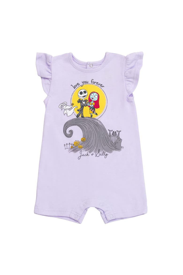 Nightmare Before Christmas One Piece Romper and Hat Set, Alternate, color, Jack Sally Purple