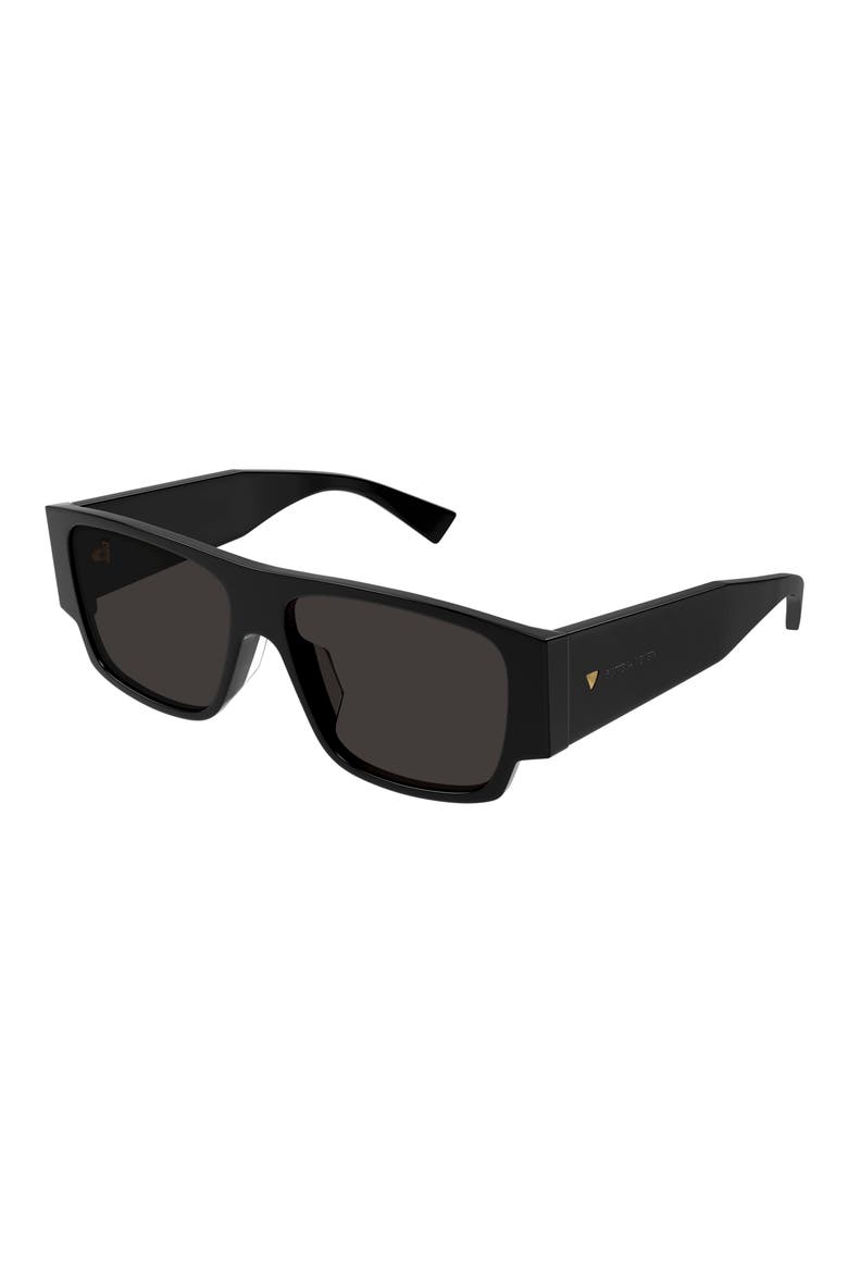 57mm Square Sunglasses, Alternate, color, BLACK