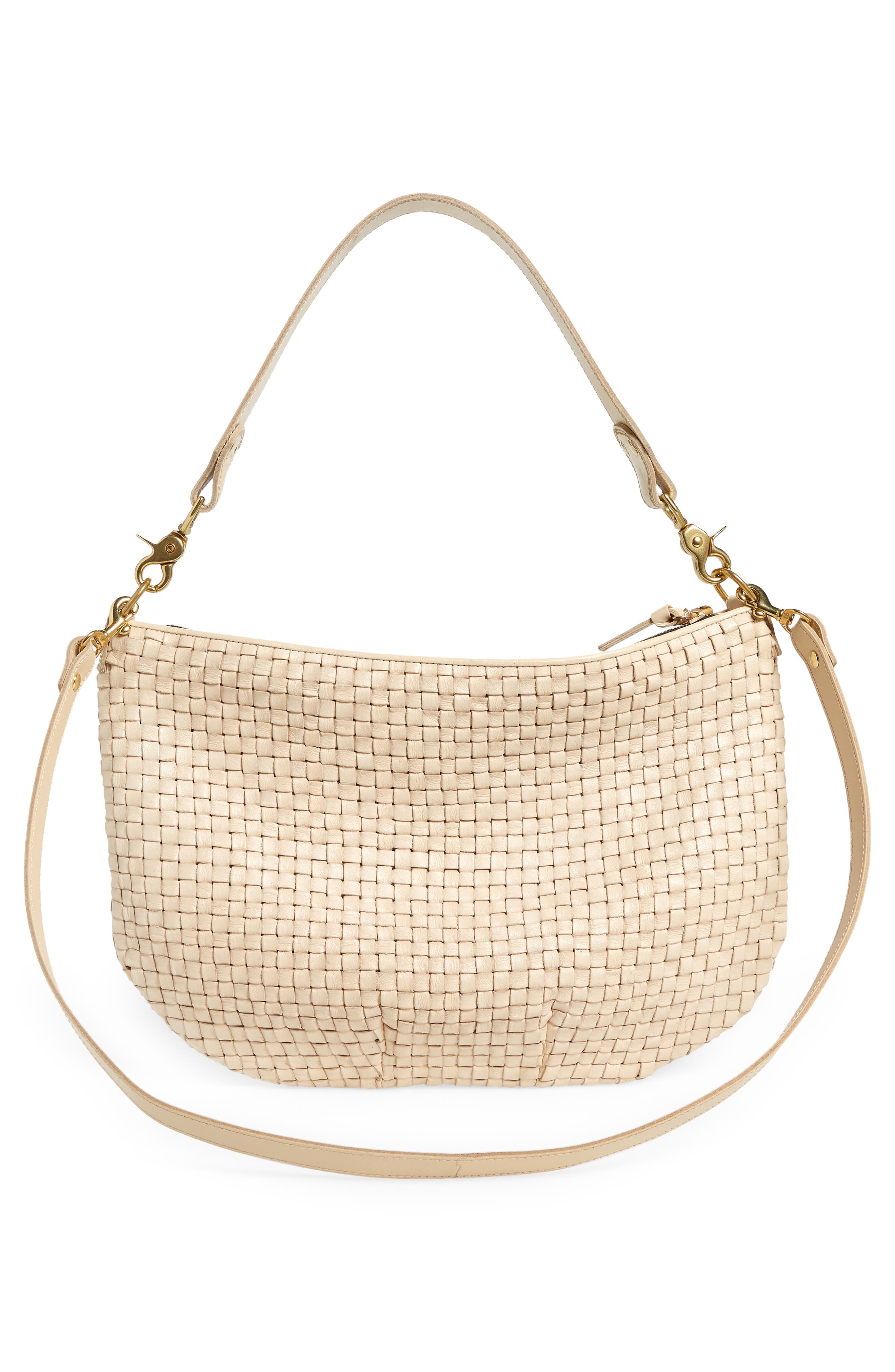 Clare V. Moyen Woven Leather Convertible Messenger Bag, Alternate, color, 
