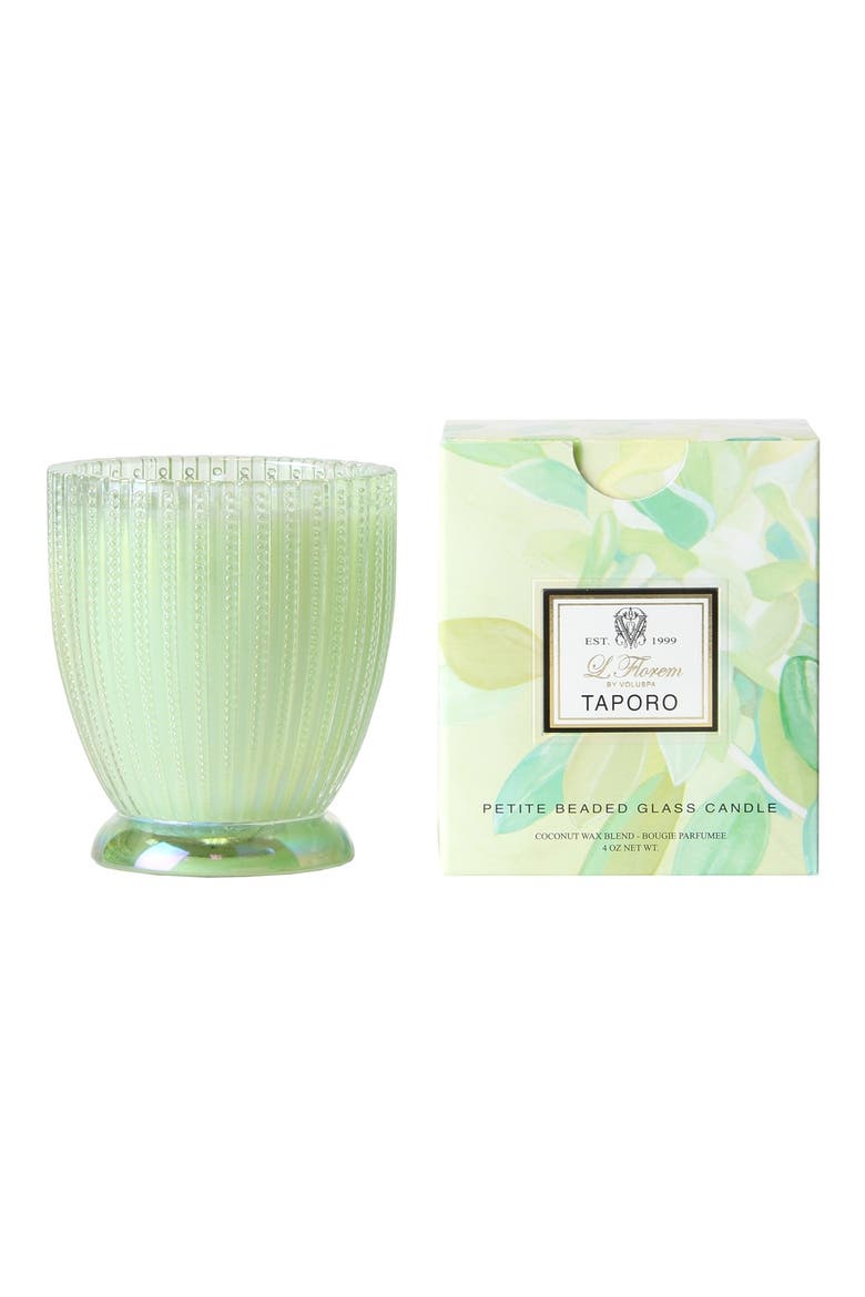 'L. Florem - Taporo' Petite Beaded Glass Candle, Main, color, NO COLOR