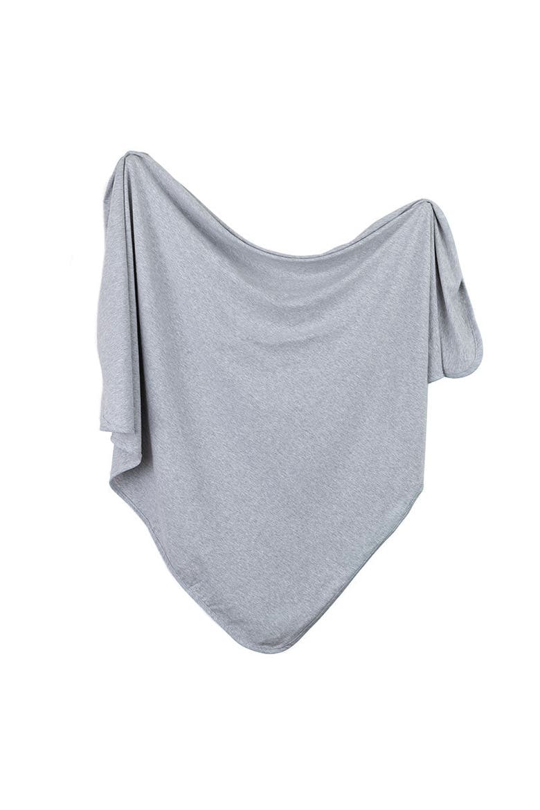 Jersey Knit Cotton Swaddle Blanket and Beanie Gift Set, Alternate, color, Heather Grey