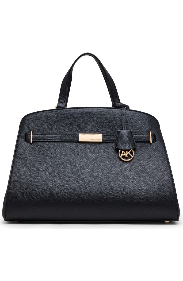 Anne Klein Large Belted Satchel, Main, color, Black