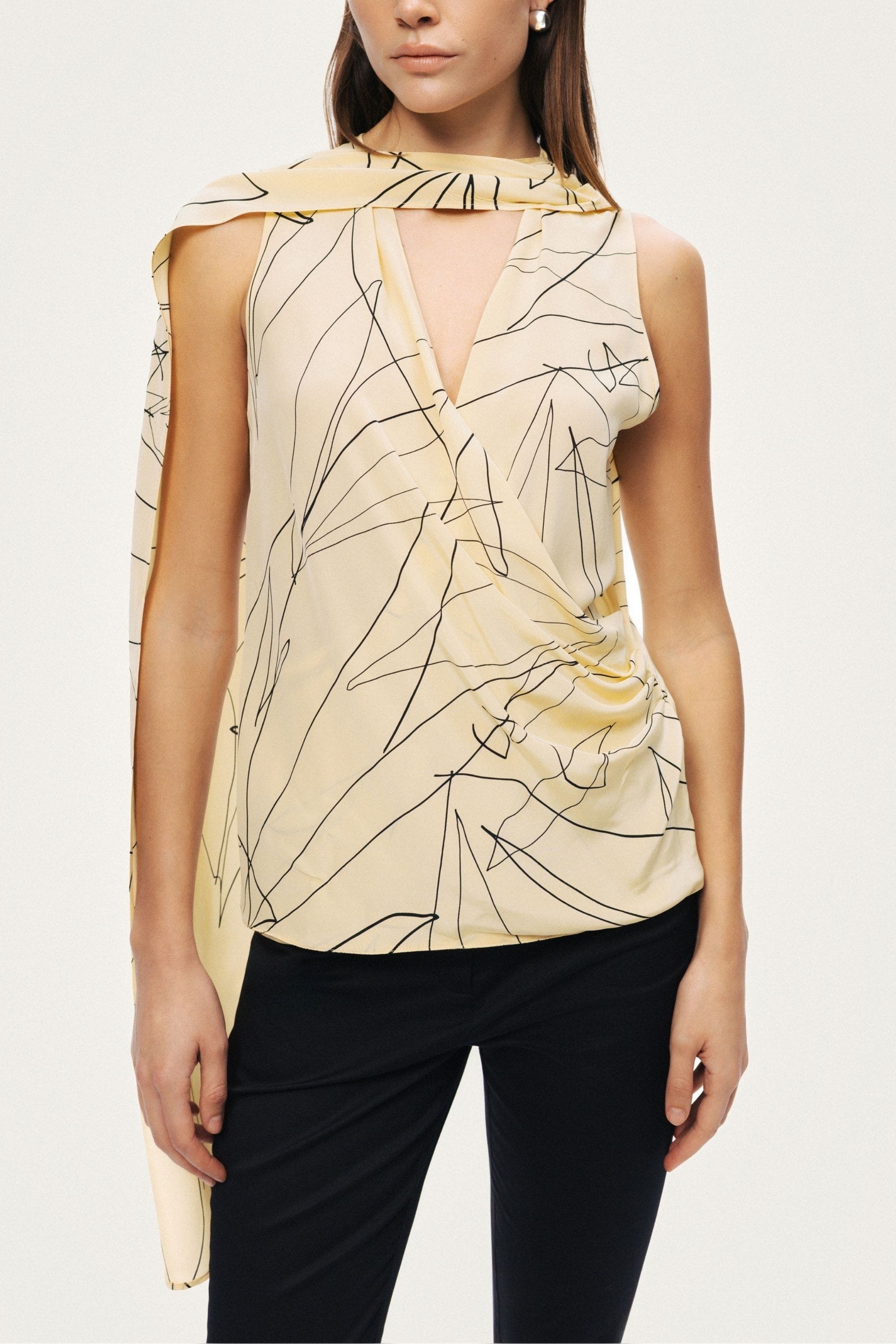 Shawl Detail Blouse