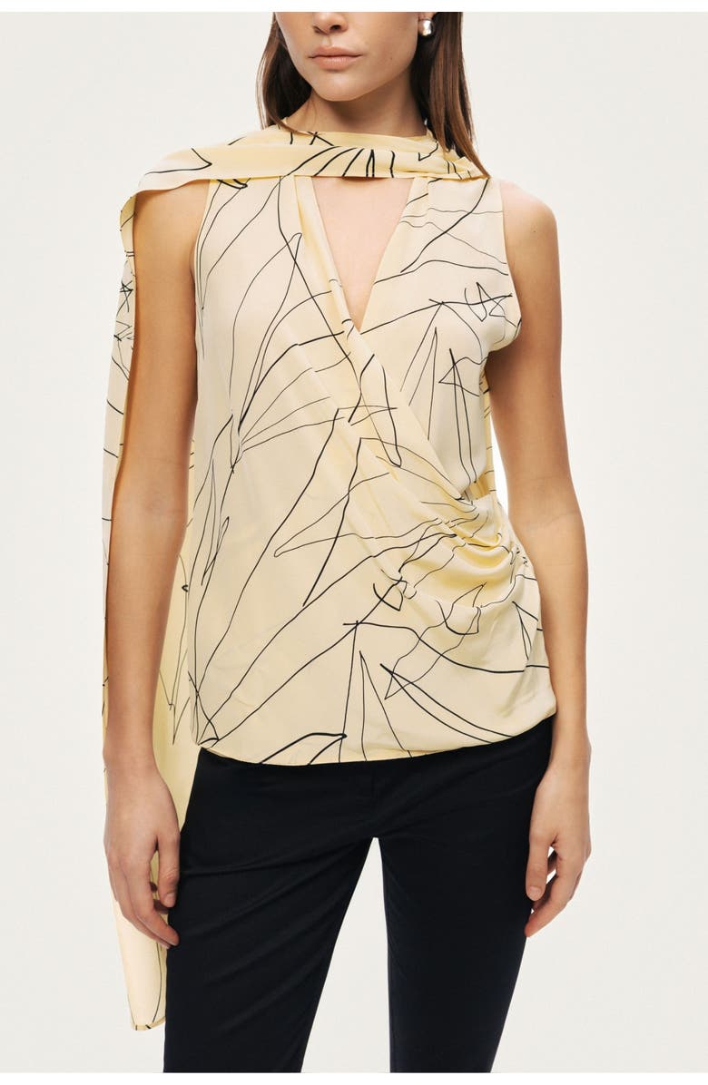 Nocturne Shawl Detail Blouse, Main, color, Multi-Colored