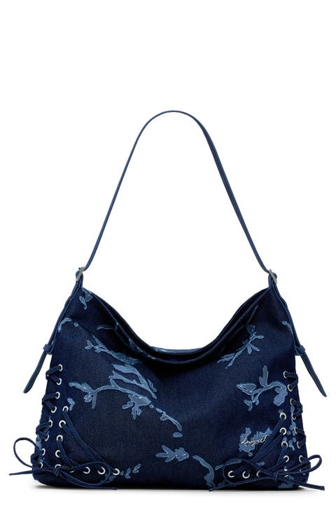 Floral Devoré Denim Crossbody Bag