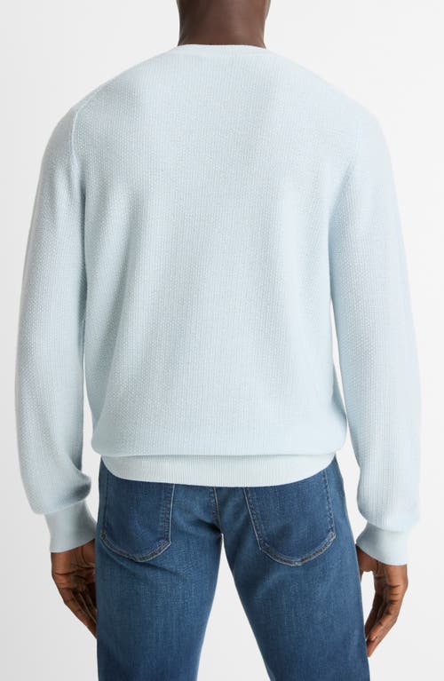 Vince Geometric Jacquard Wool & Cotton Blend Crewneck Sweater In Blue