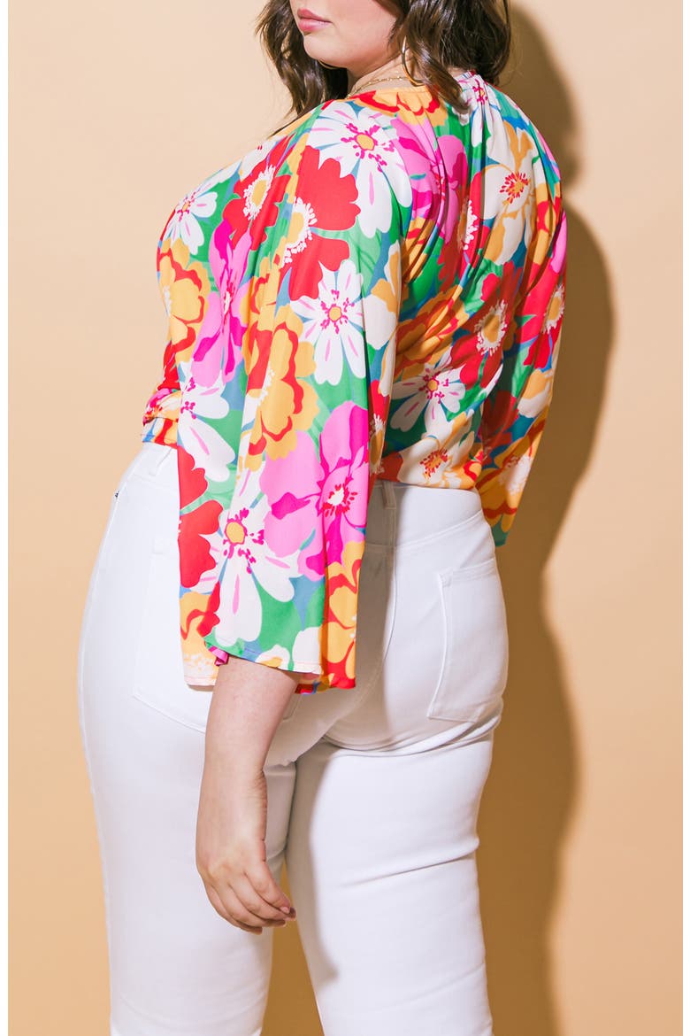 Print Woven Top, Alternate, color, RED BLUE