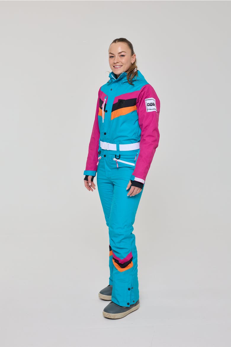 Exodus Women's Ski Suit, Alternate, color, Teal and scarlet