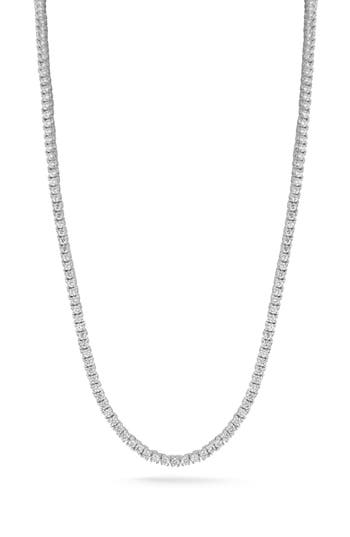 Chloe & Madison Chloe And Madison 2mm Cubic Zirconia Tennis Necklace In Silver