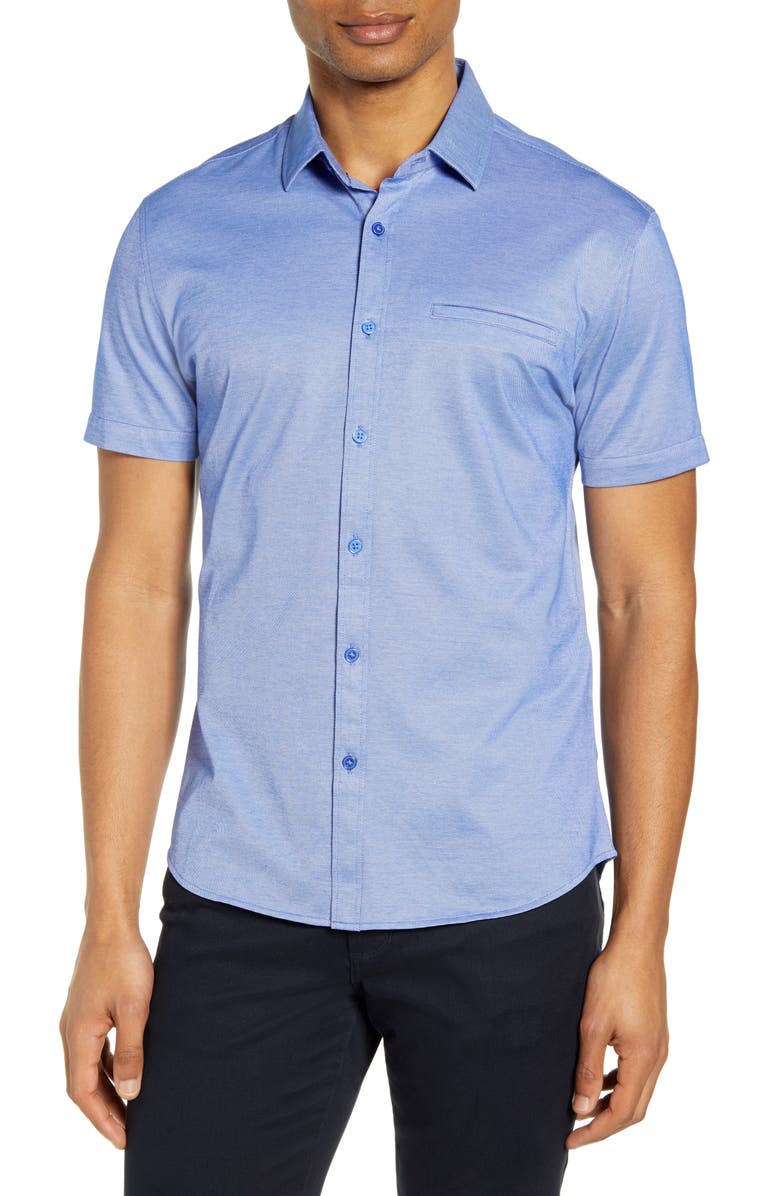 Vince Camuto Slim Fit Short Sleeve Button-Up Shirt, Main, color,