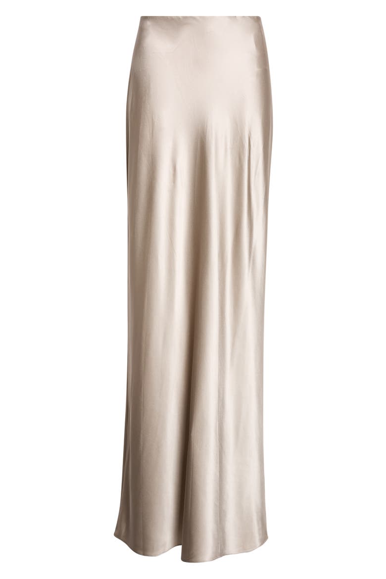 Medina Silk Blend Satin Maxi Skirt, Main, color, PEWTER