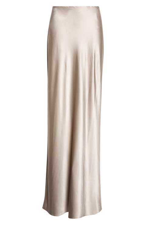 Medina Silk Blend Satin Maxi Skirt