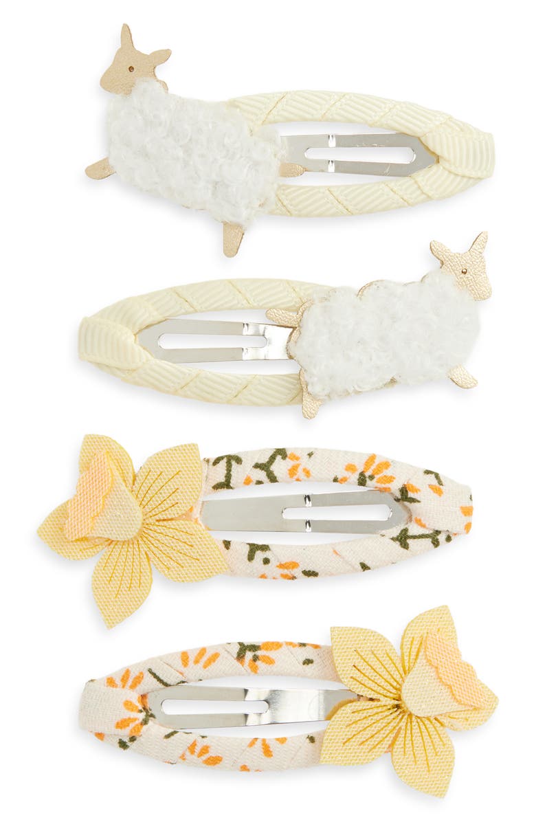 Mimi & Lula Kids' Spring Lamb 8-Pack Clic Clac Mini Hair Clips, Main, color, Light/ Pastel Yellow