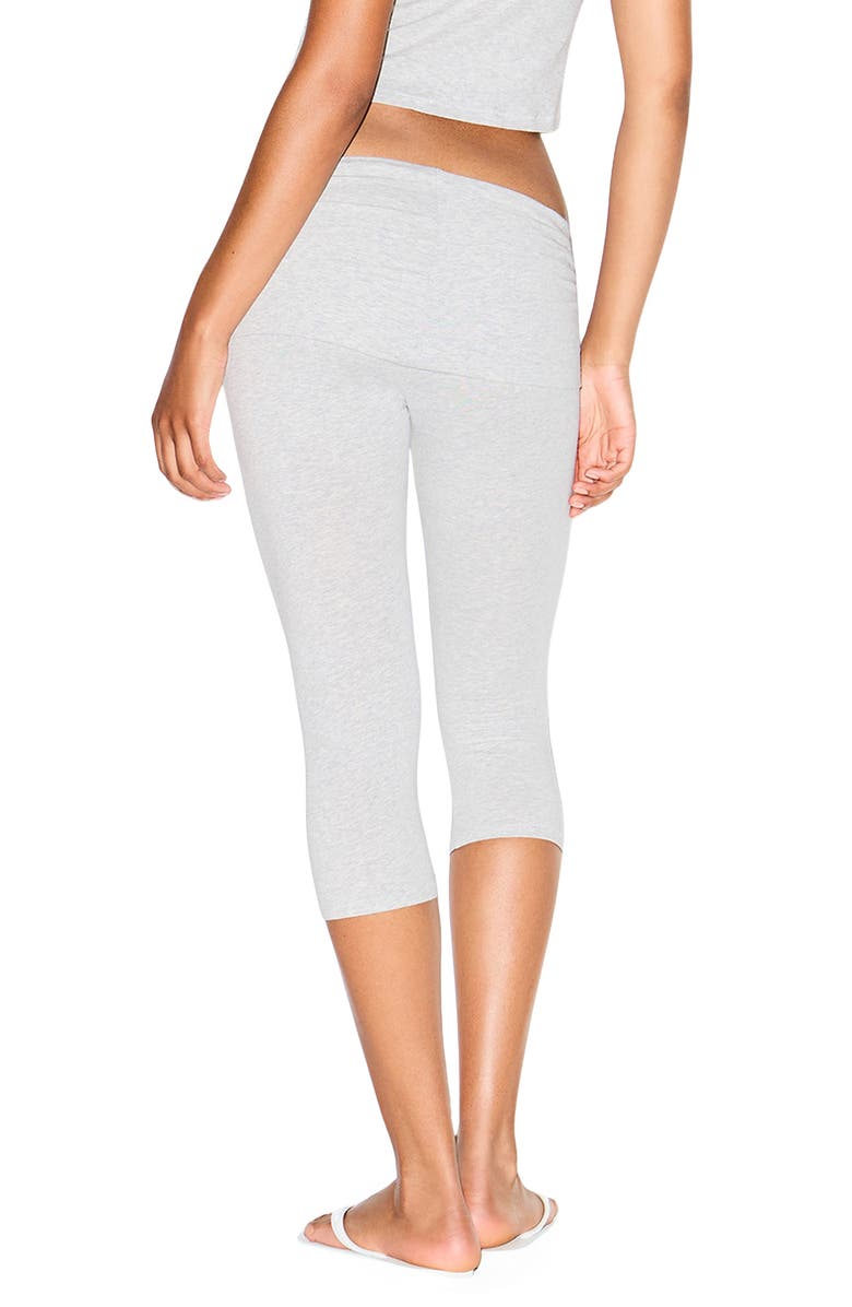 SKIMS Foldover Capri Leggings, Alternate, color, Light Heather Grey