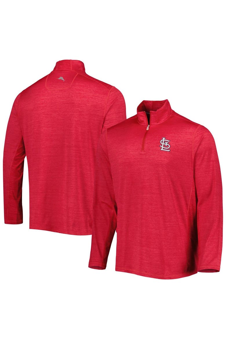 Men's Tommy Bahama Red St. Louis Cardinals Delray IslandZone Half-Zip Top, Main, color, Red
