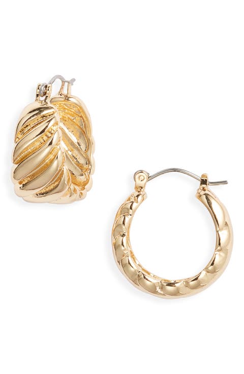 Fluted Tapered Hoop Earrings