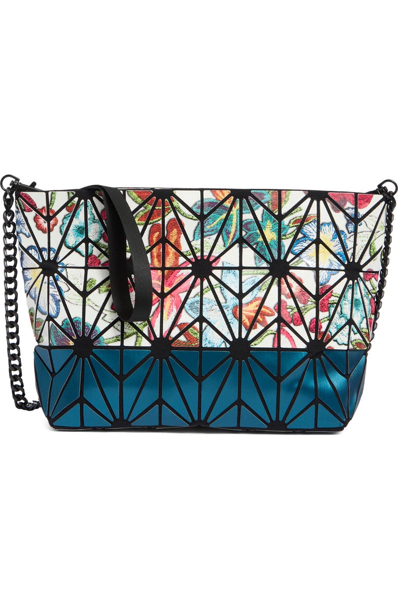 PATRIZIA LUCA Two-Tone Mosaic Clutch, Main, color, White Floral