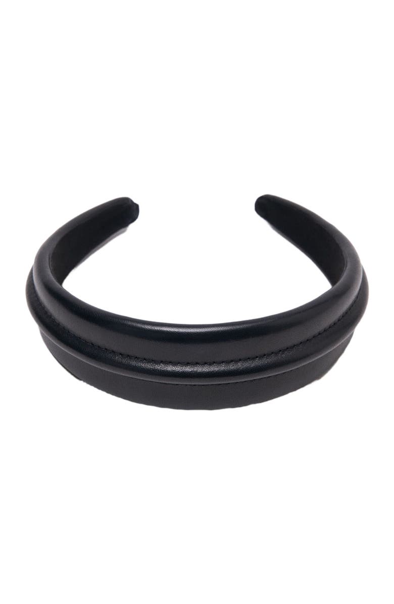 maje Leather headband, Alternate, color, Black