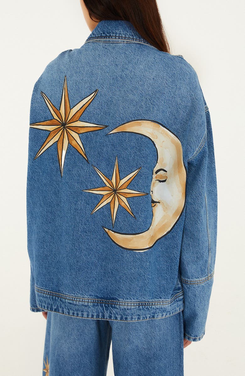 FARM Rio Mistical Denim Jacket, Alternate, color, Denim