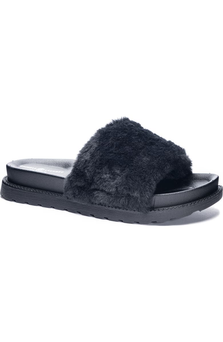 Chinese Laundry Treat Faux Fur Slide Slipper, Main, color,