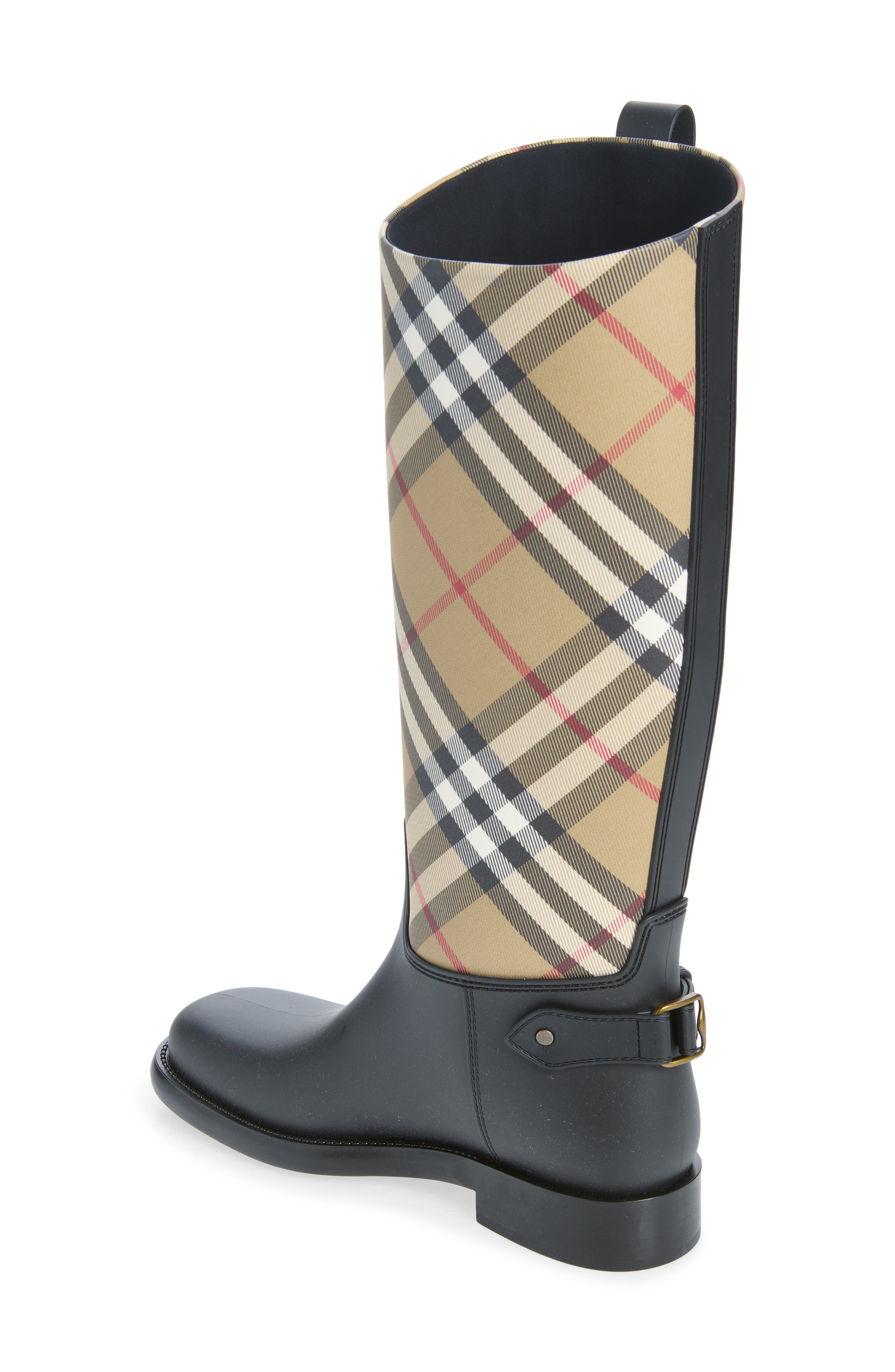 Cavalier Check Rain Boot, Alternate, color, ARCHIVE BEIGE IP CHK