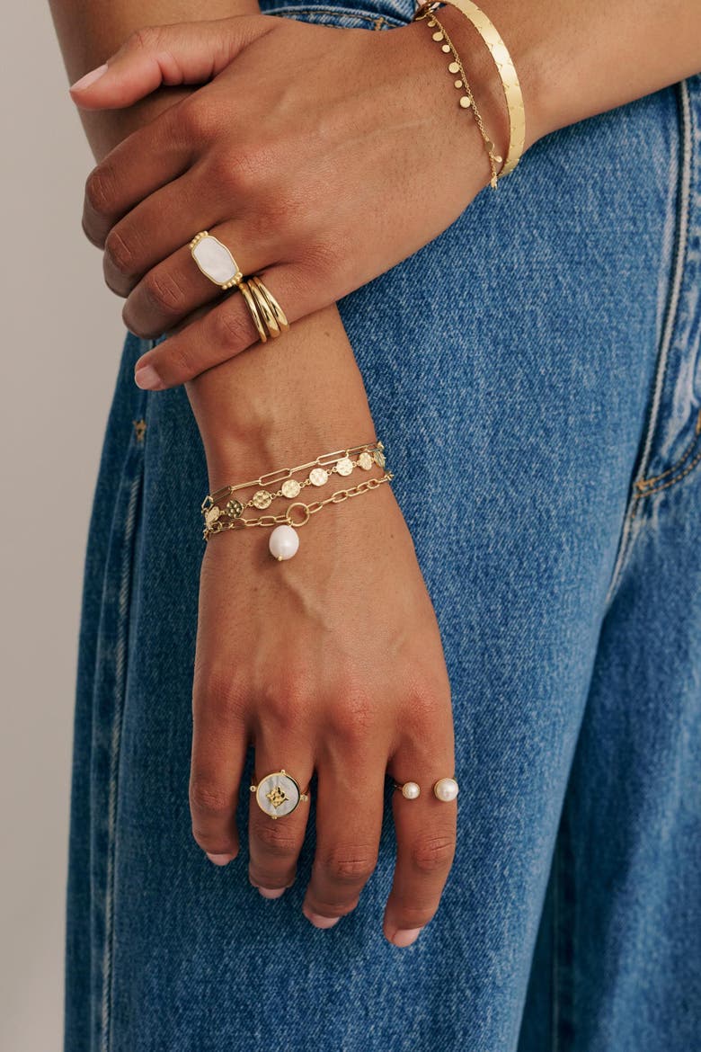 Aphrodite Goddess Pearl Drop Bracelet Small, Alternate, color, Yellow Gold