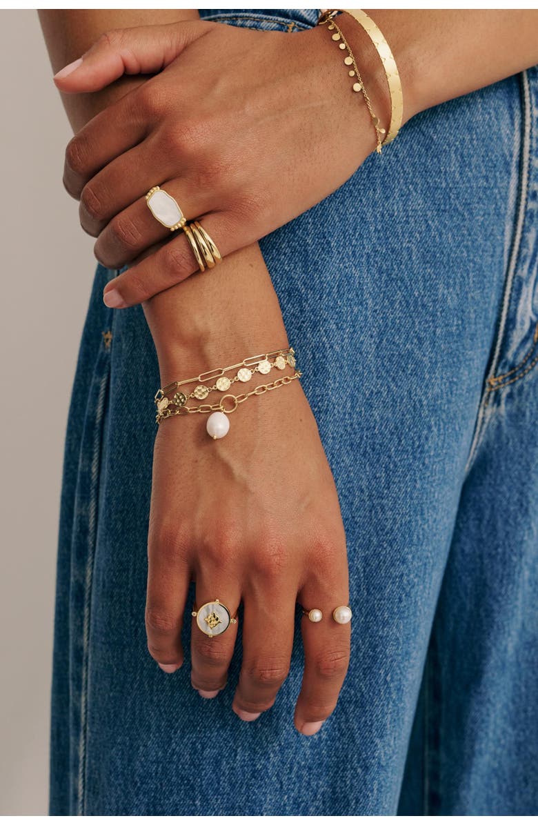 Murkani Aphrodite Goddess Pearl Drop Bracelet Small, Alternate, color, Yellow Gold
