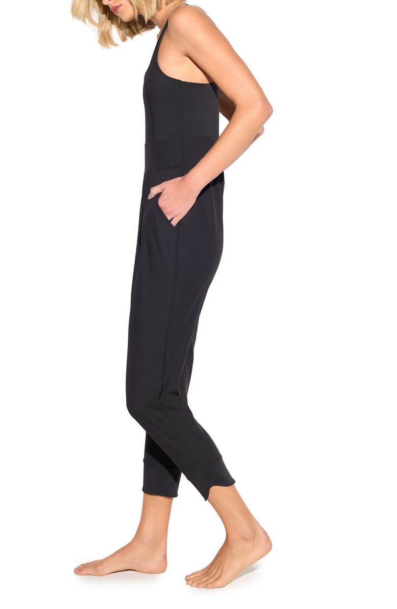 Spiritual Gangster Wander Tank Jumpsuit, Alternate, color, Black