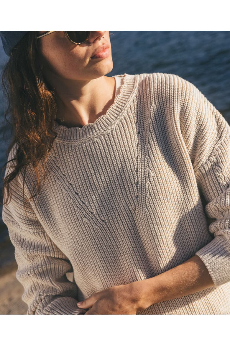 Bianca Shaker Crew Sweater, Alternate, color, Salt