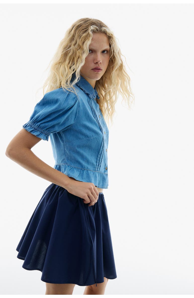 H&M Denim blouse, Main, color, Light Denim Blue